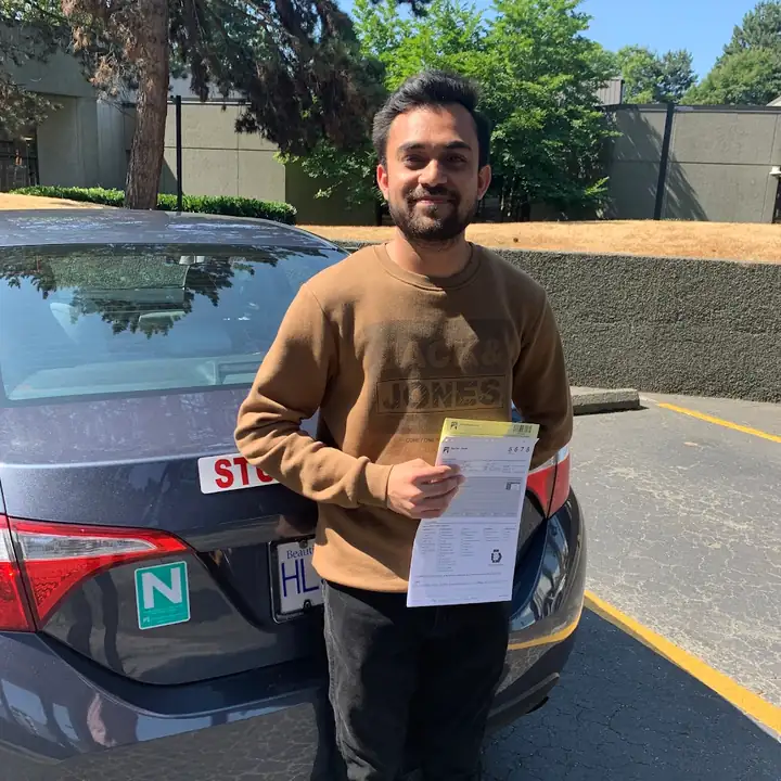 A Panorama student after passing his road test